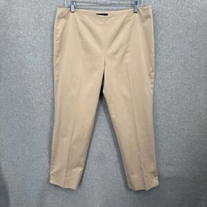 Lafayette 148 New York Cropped Bleecker Tan Beige Pants Size‎ 10 Women Stretch